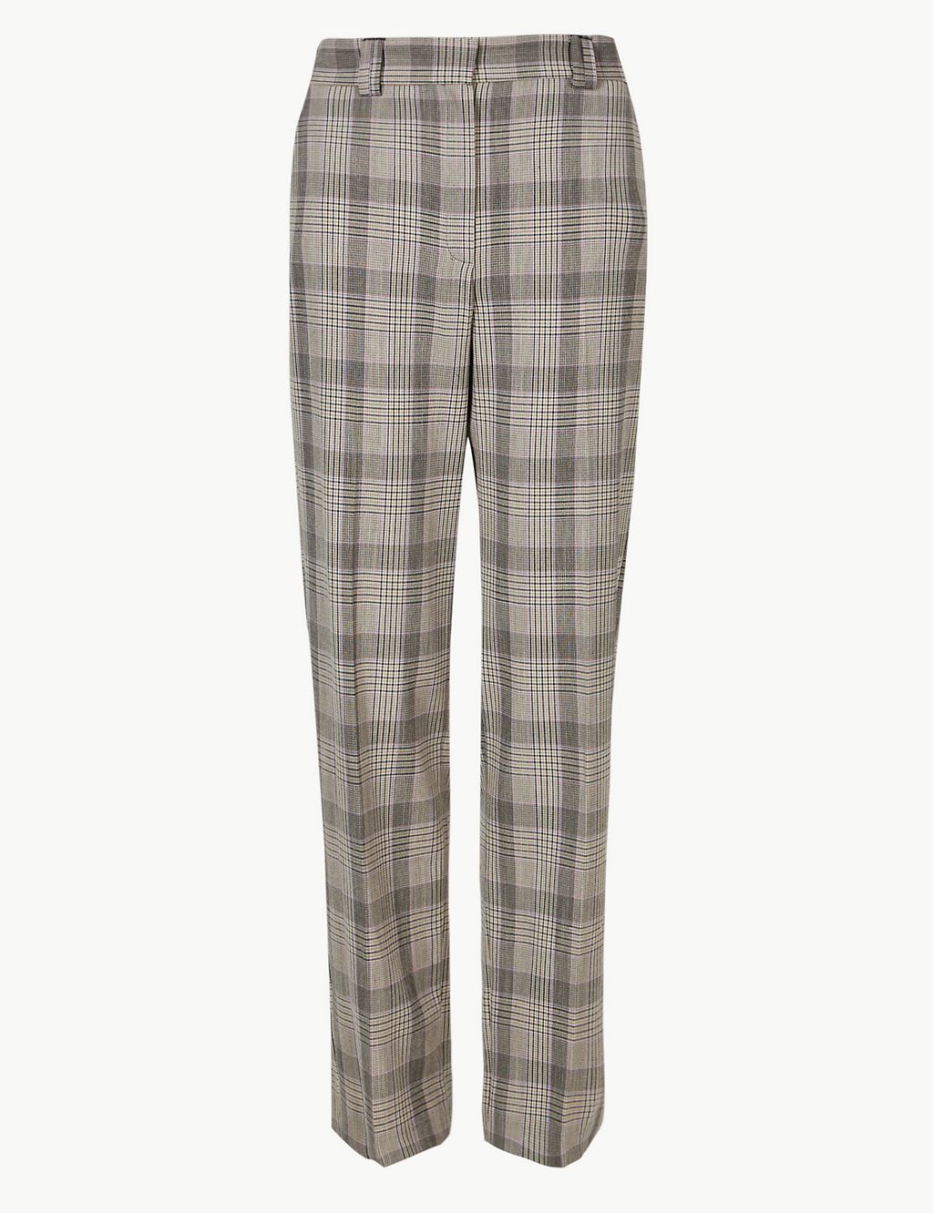 Checked Relaxed Straight Leg Trousers 1 of 5