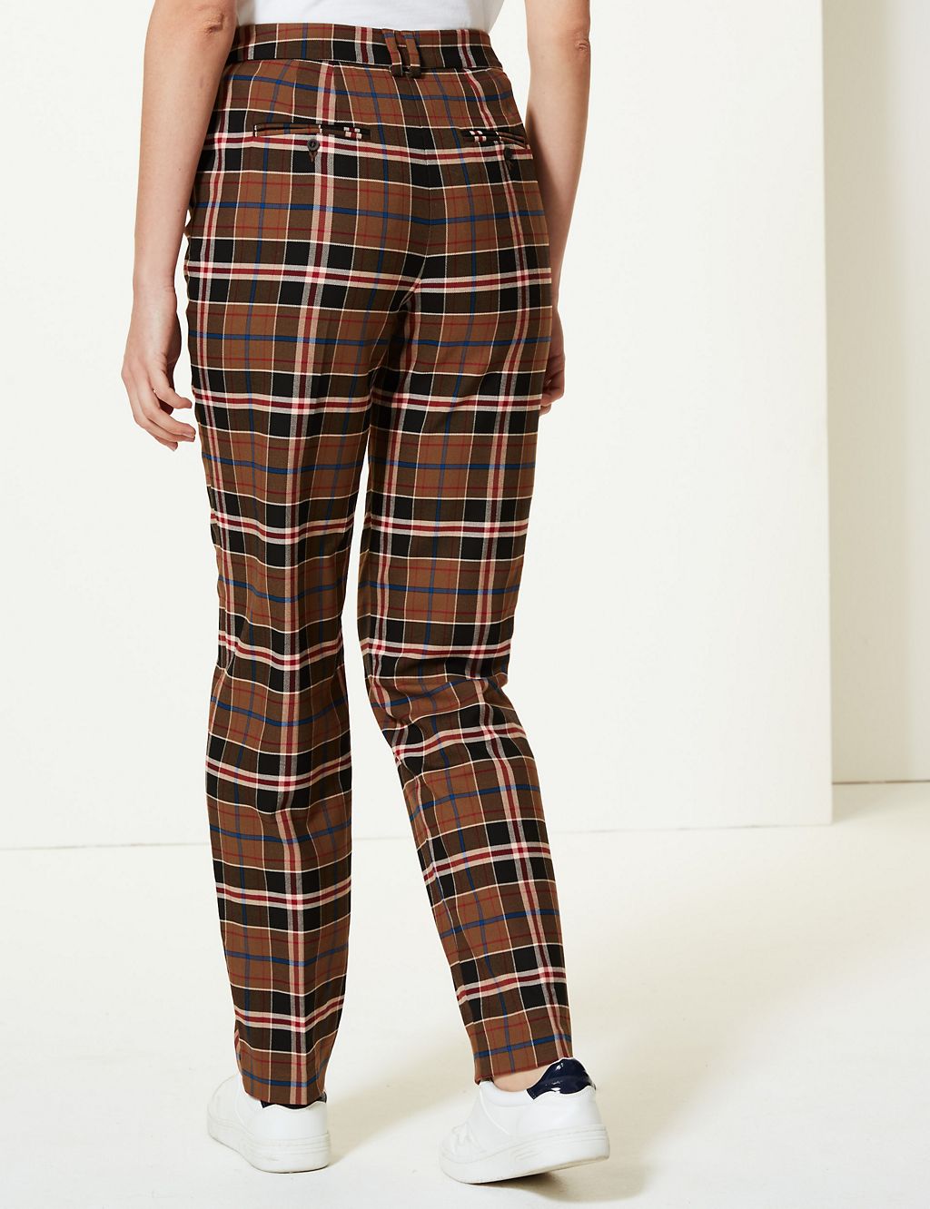 Checked Relaxed Straight Leg Trousers 2 of 5