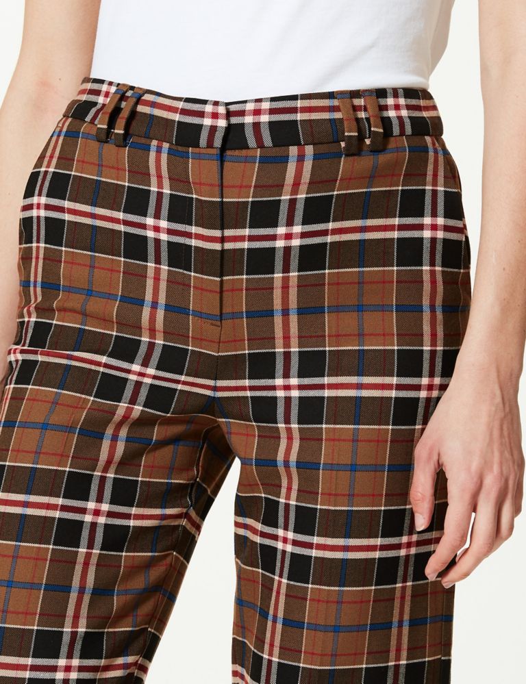 Checked Relaxed Straight Leg Trousers 4 of 5