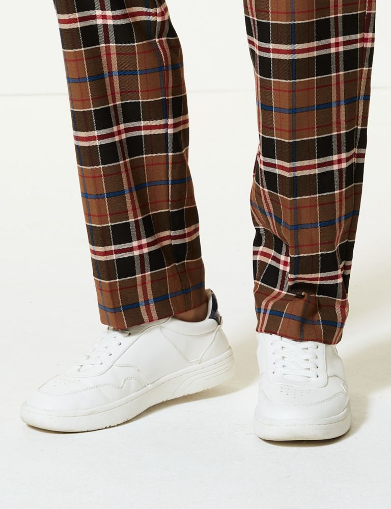 Checked Relaxed Straight Leg Trousers 5 of 5