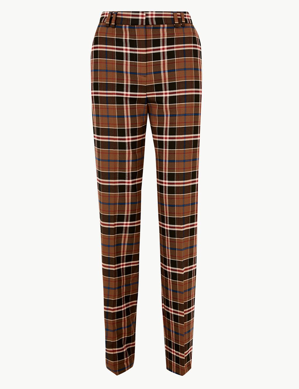 Checked Relaxed Straight Leg Trousers 1 of 5