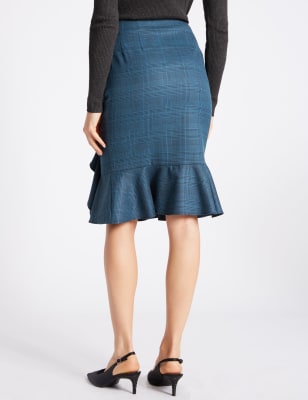 Midi pencil skirt with hotsell ruffle bottom