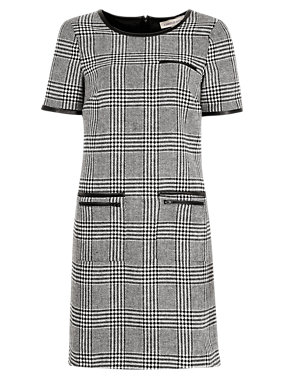 Checked Shift Dress with Wool Image 2 of 5