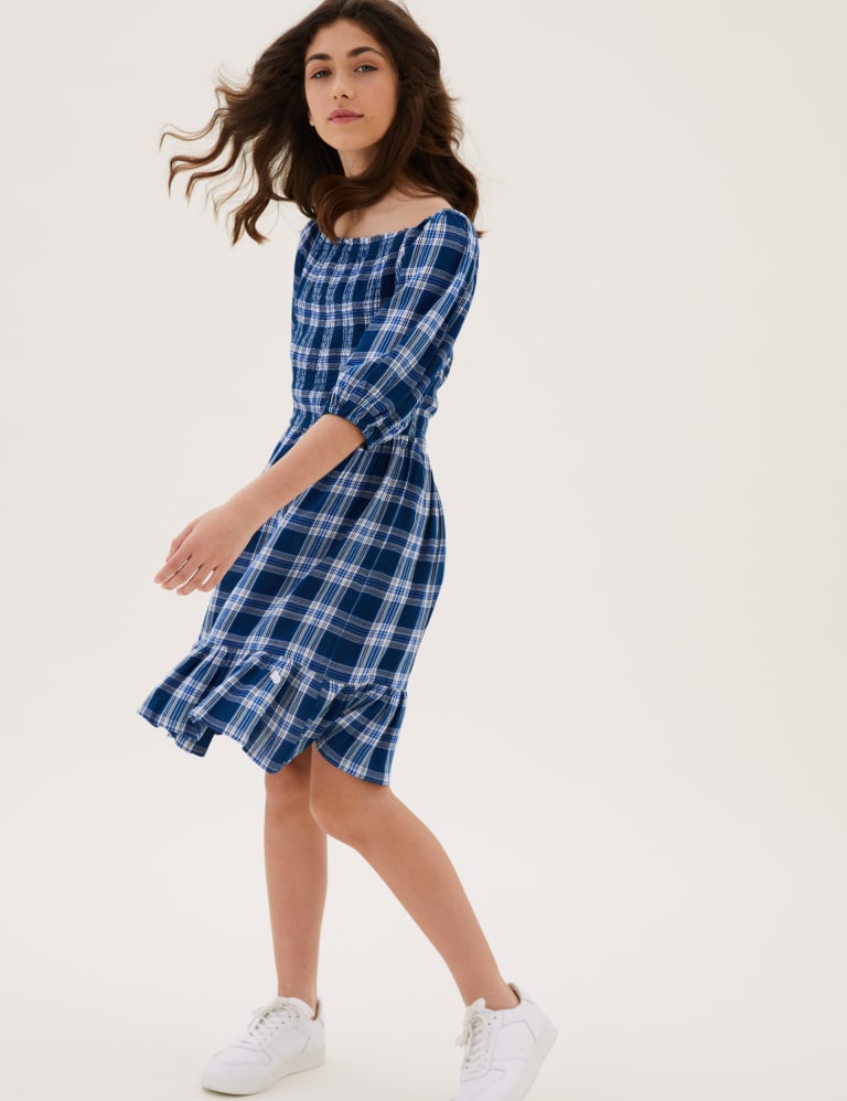 M&s checked dress outlet