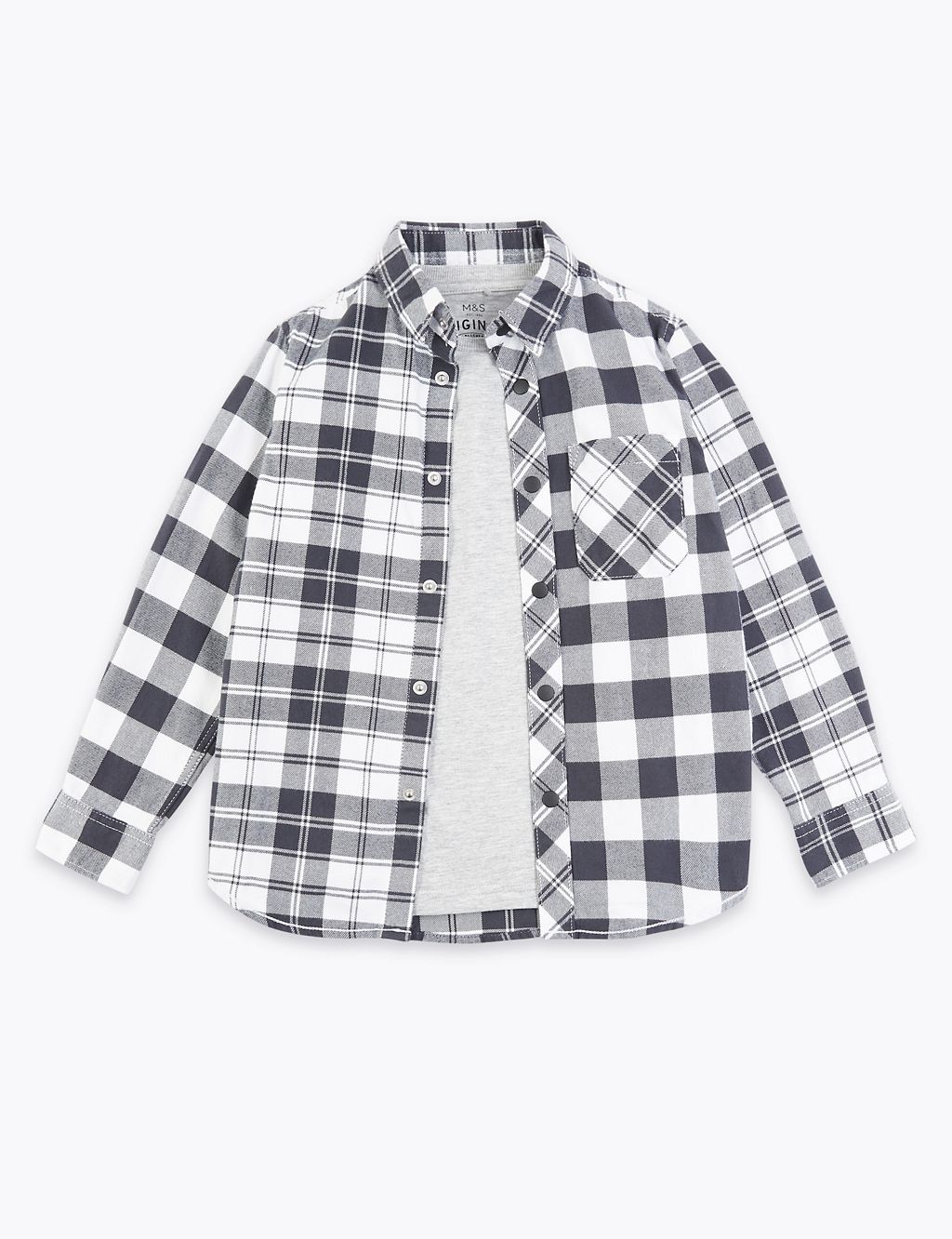 Checked Shirt With T-Shirt (3-16 Years) 1 of 6