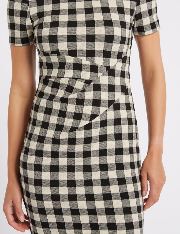 Checked Short Sleeve Pencil Dress 5 of 5