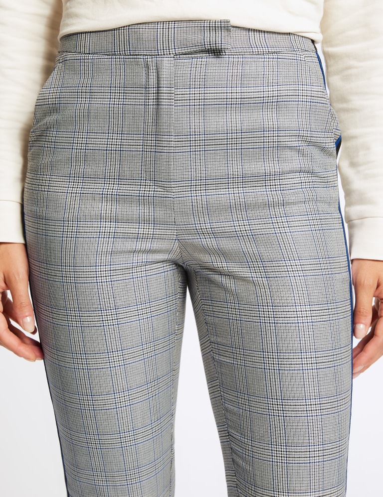 Womens plaid pants with side stripe outlet