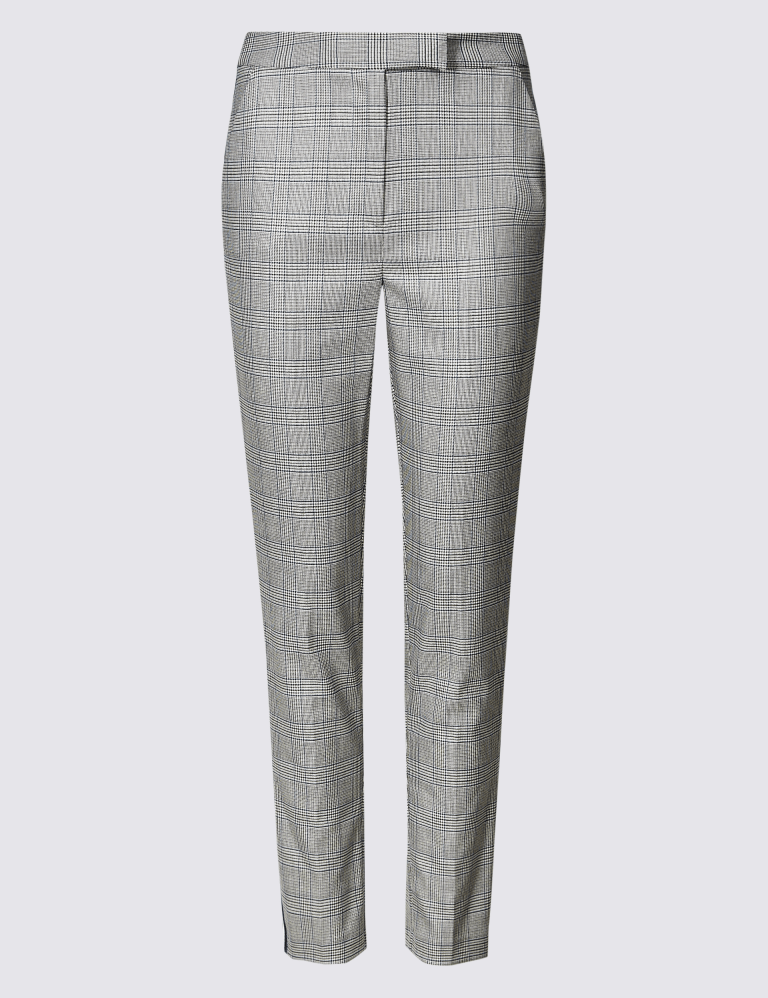Checked Side Stripe Slim Leg Trousers M S Collection M S
