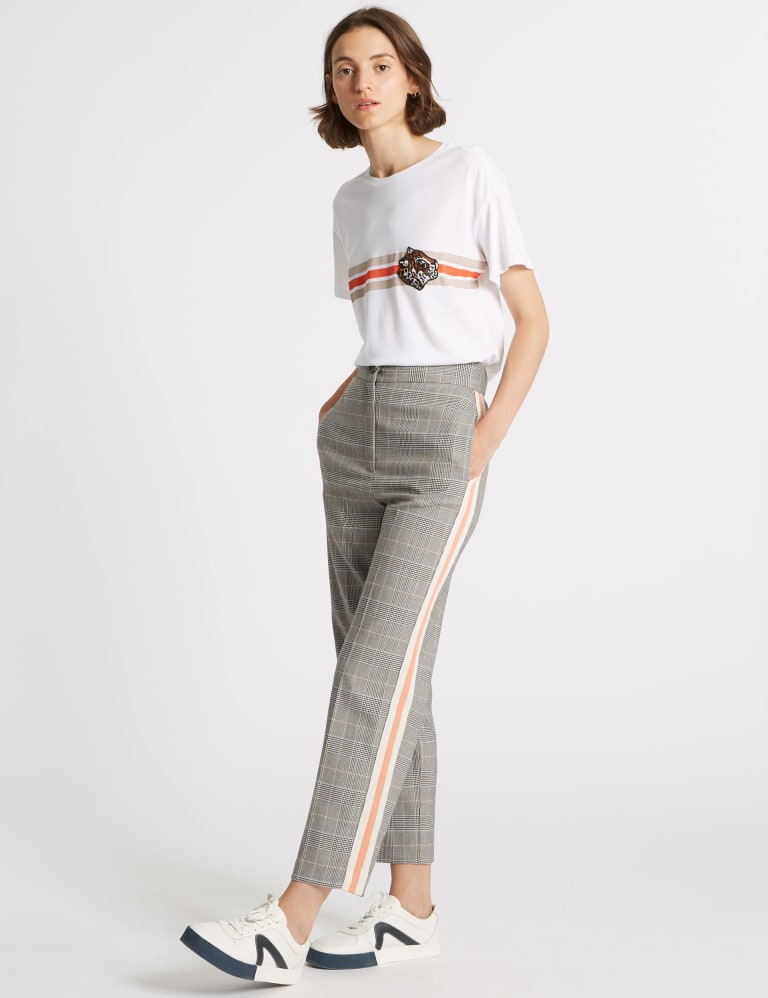 Side checkered pants discount