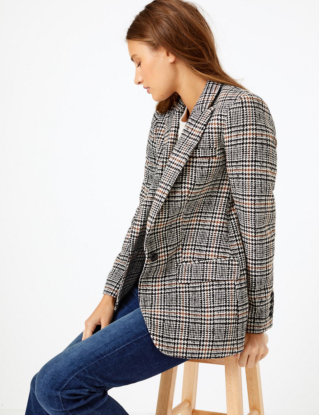 Checked Single Breasted Blazer 3 of 4