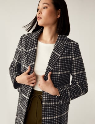 Ladies on sale checked coat