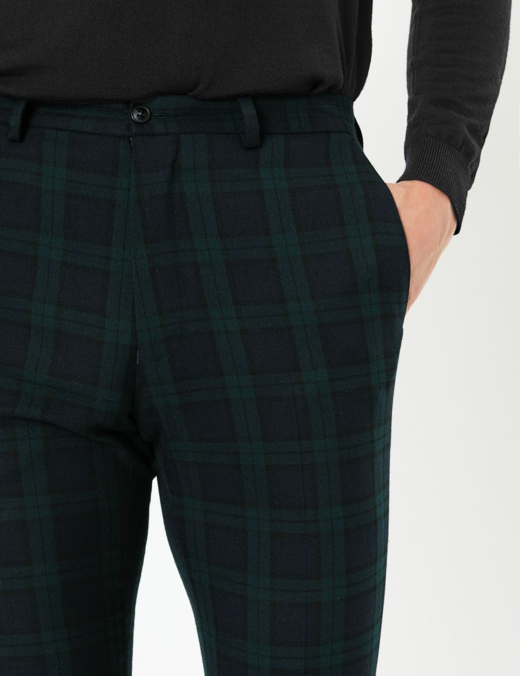 Checked Skinny Fit Trousers with Stretch 2 of 6