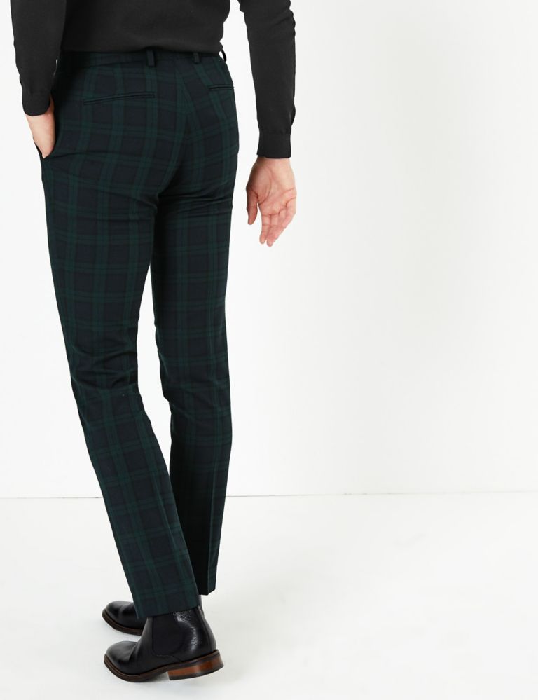 Checked Skinny Fit Trousers with Stretch 4 of 6