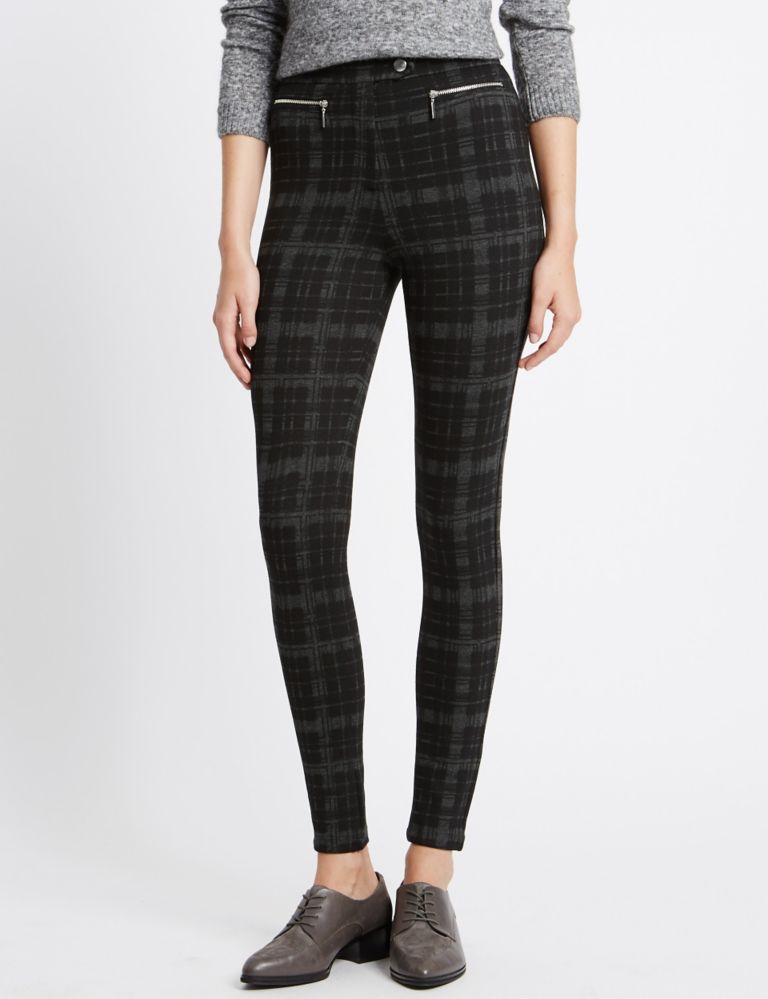 Checked Skinny Leg Trousers 1 of 3