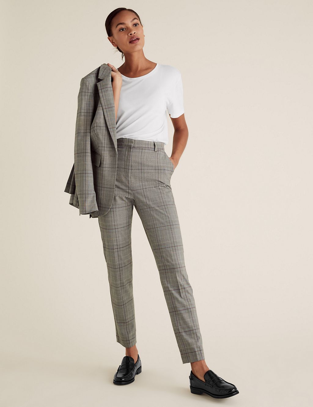 Checked Slim Fit Ankle Grazer Trousers 3 of 6