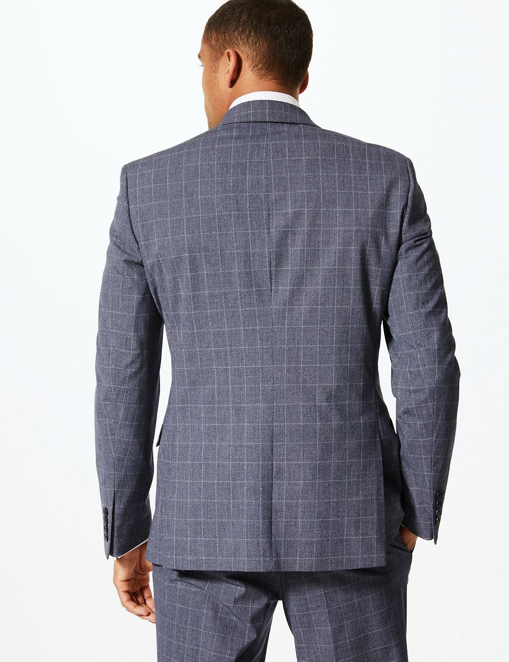 Checked Slim Fit Jacket with Stretch 8 of 8