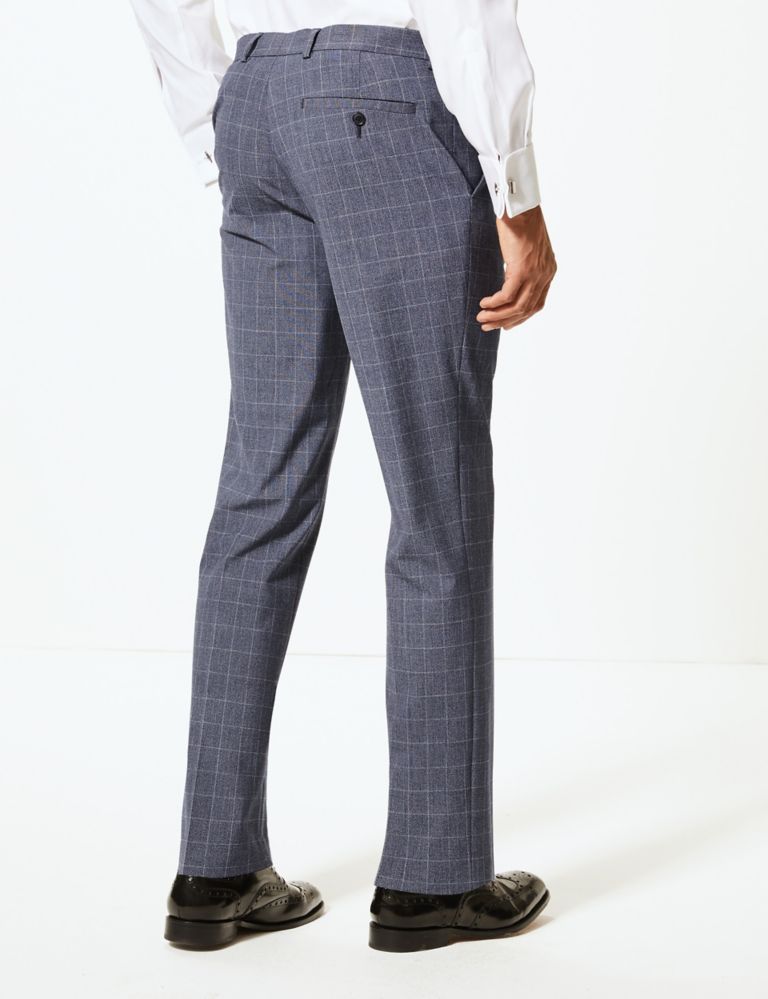 Checked Slim Fit Trousers with Stretch 4 of 6