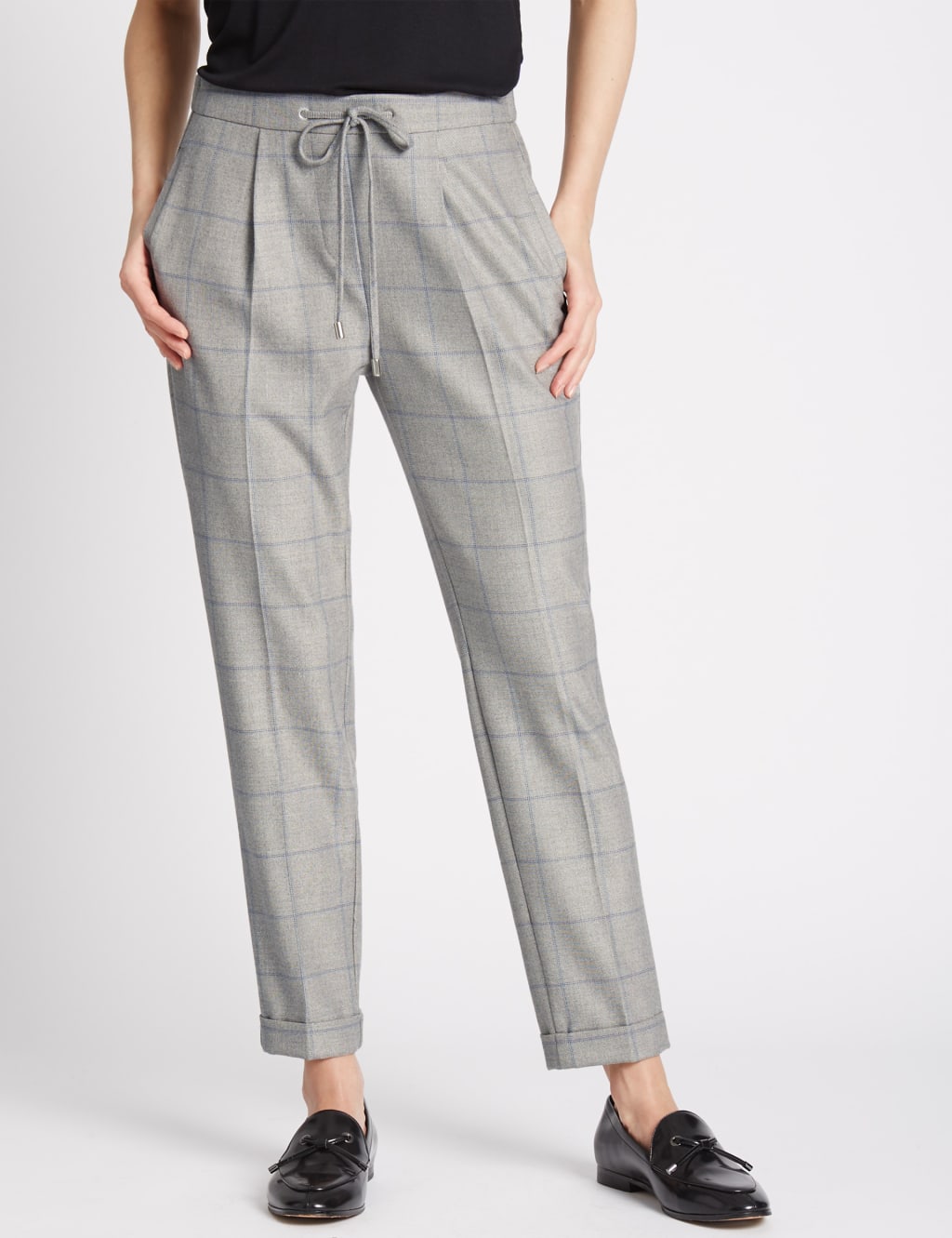 Checked joggers sale womens
