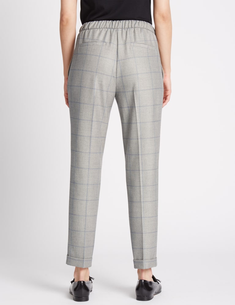Checked Slim Leg Joggers M S Collection M S