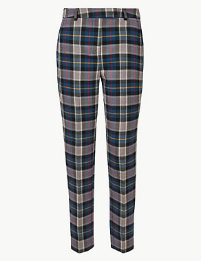 Checked Slim Leg Trousers Image 2 of 5