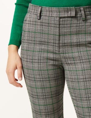 slim leg checked trousers