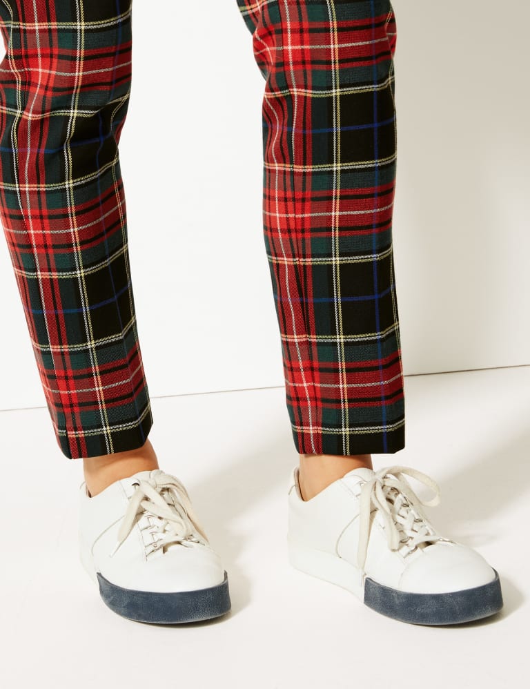 M&s red tartan trousers discount
