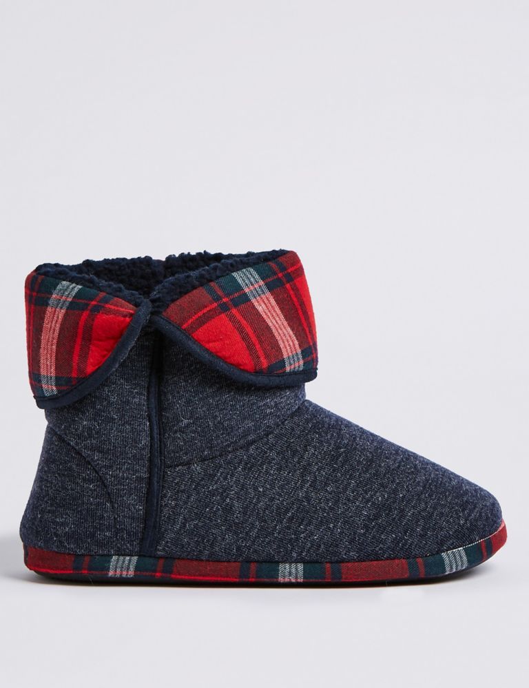 Checked Slipper Boots with Freshfeet™ 2 of 6