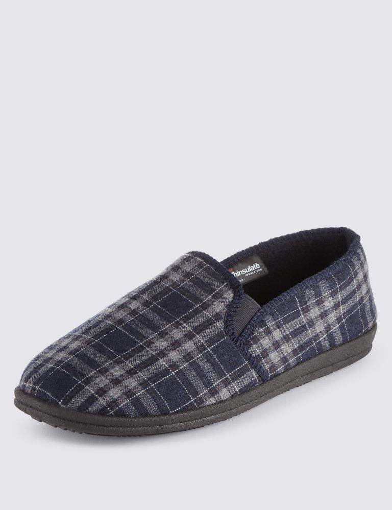 Checked Slippers with Thinsulate™ 1 of 4
