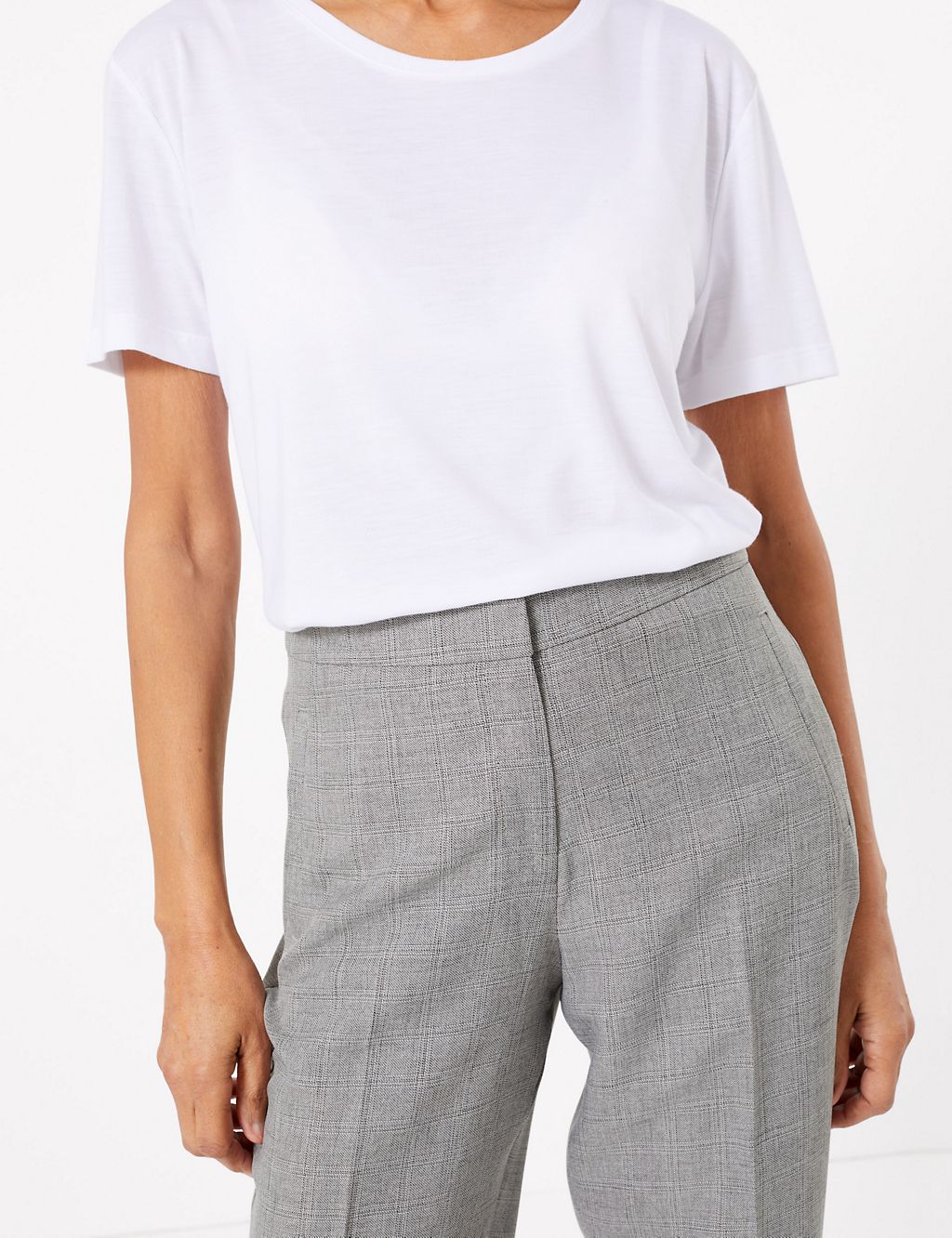 Checked Straight Leg Ankle Grazer Trousers 4 of 5