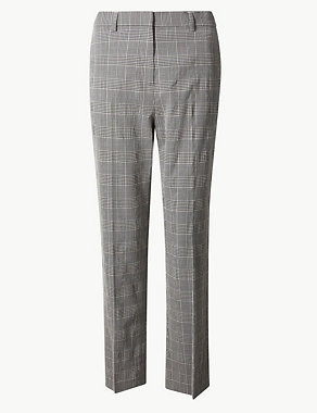 Checked Straight Leg Trousers Image 2 of 5