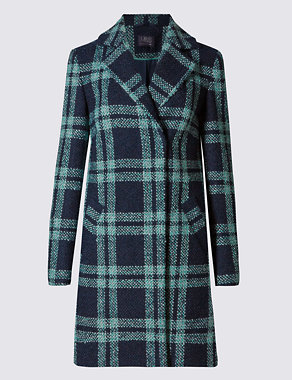 Checked Swing Coat with Wool Image 2 of 5