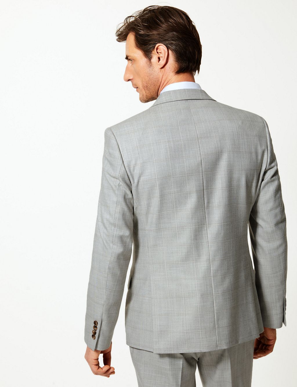 Checked Tailored Fit Jacket with Stretch 4 of 6
