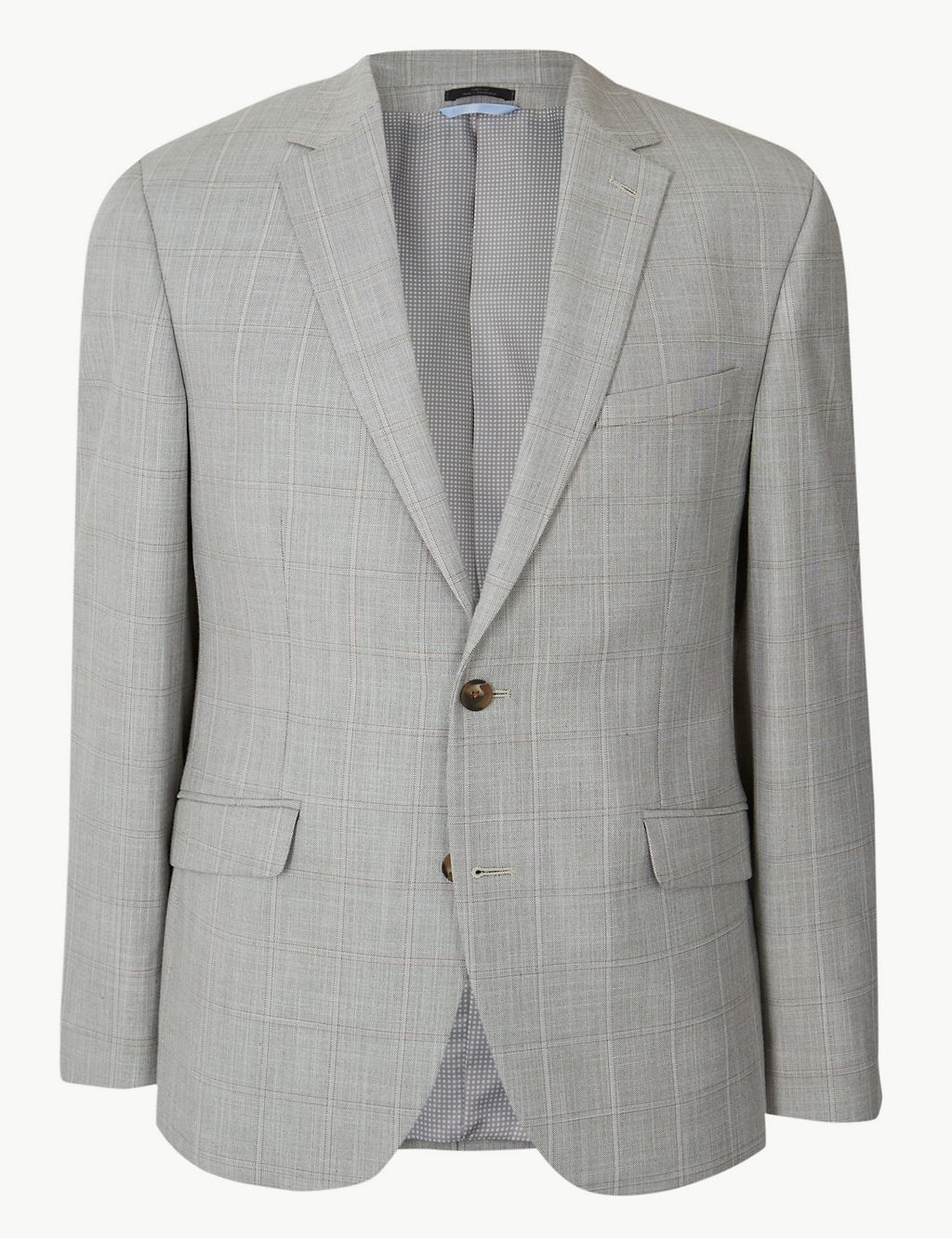 Checked Tailored Fit Jacket with Stretch 1 of 6