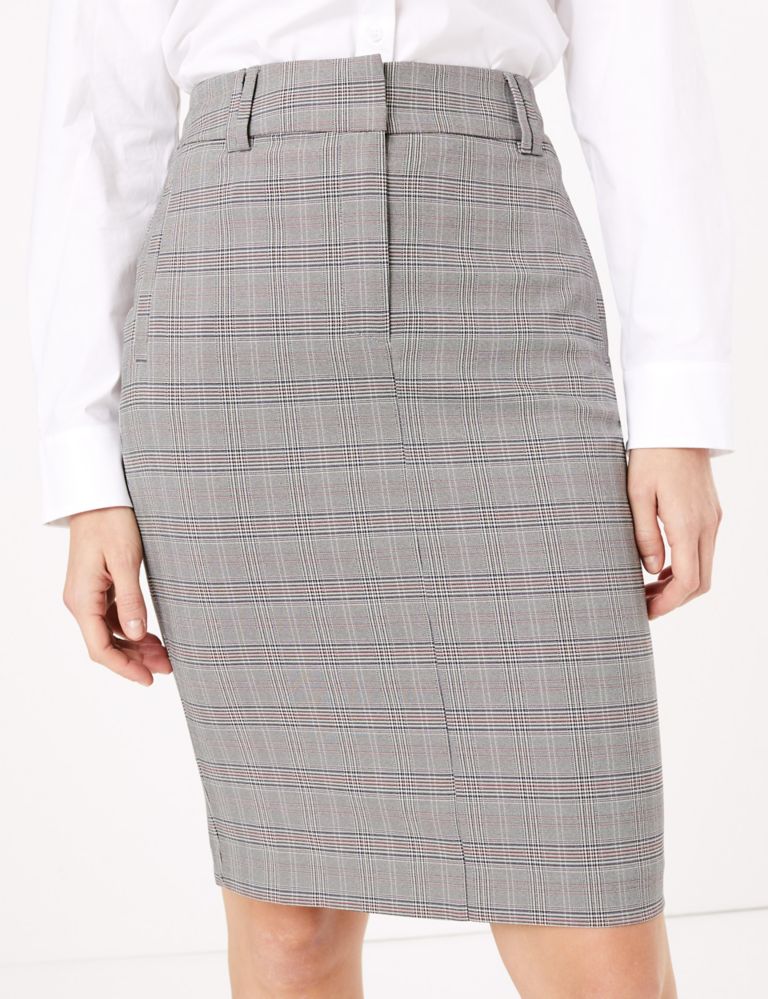 Checked Tailored Pencil Skirt 3 of 5
