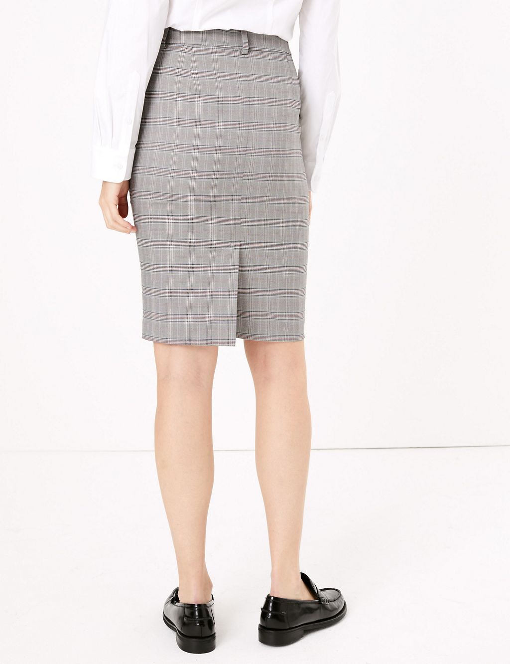 Checked Tailored Pencil Skirt 4 of 5