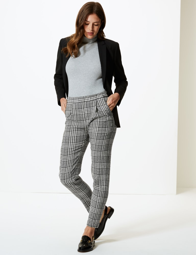 Checkered tapered trousers cheap