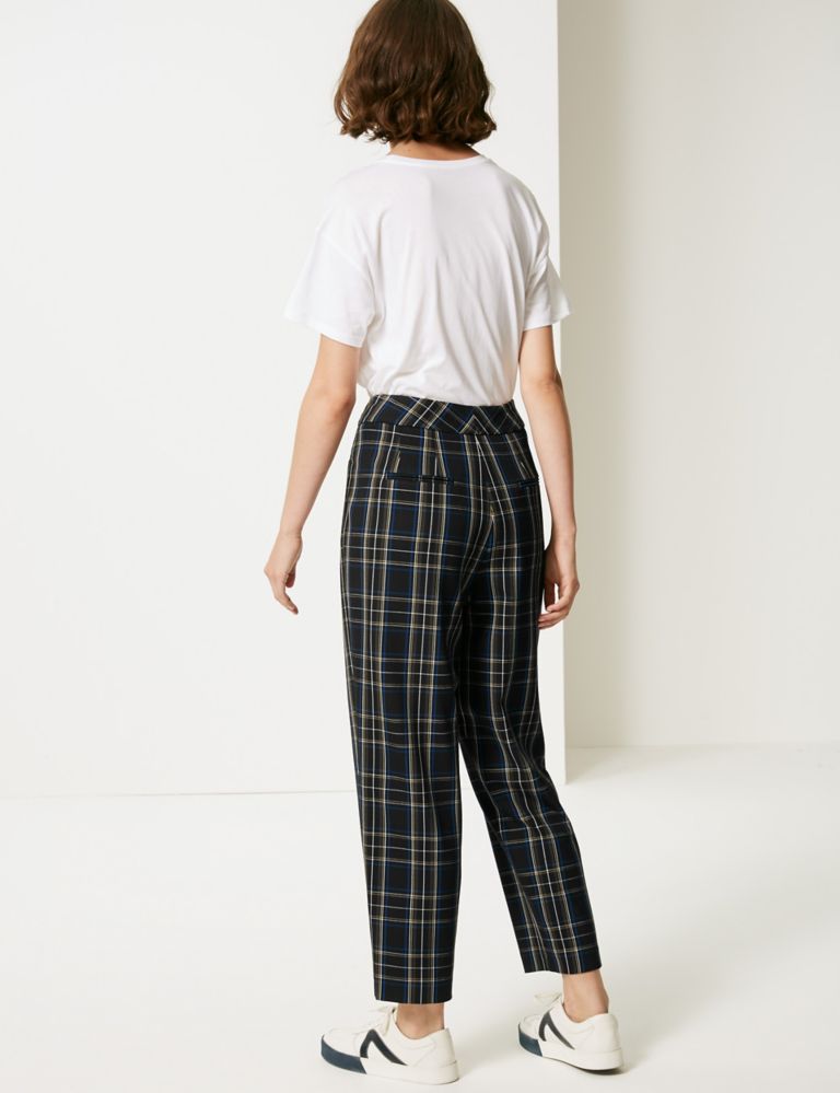 Checked Tapered Leg Trousers 3 of 6