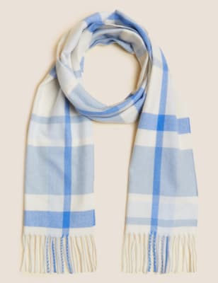 Checked Tassel Scarf Image 1 of 2