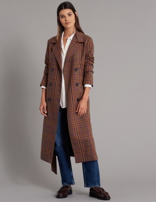 Marks and clearance spencer checked coat