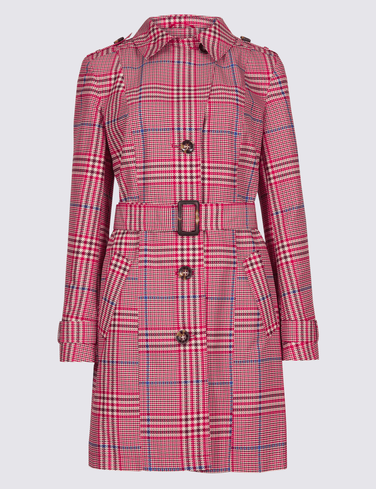 Marks and spencer pink trench coat hotsell