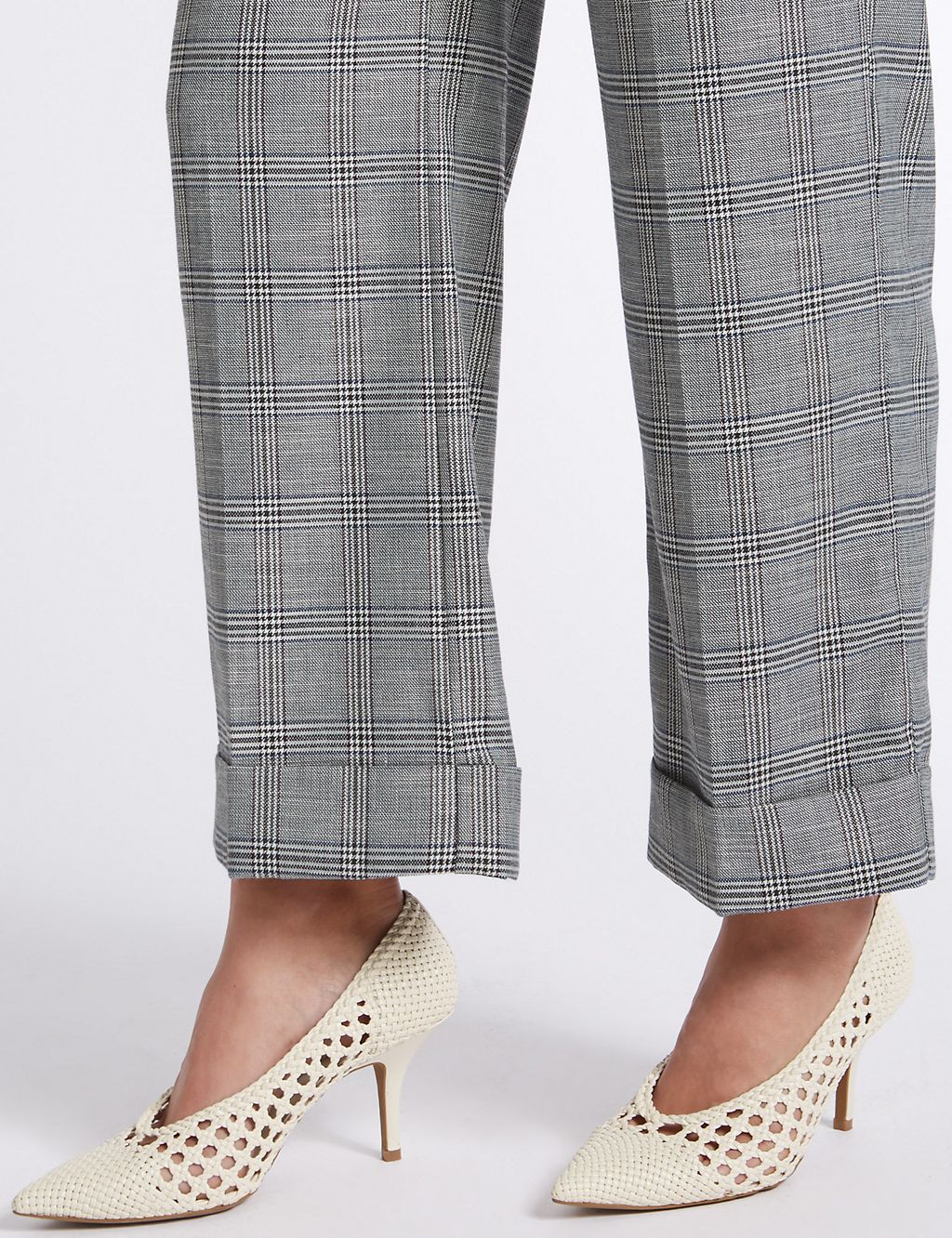 Checked Turn-up Wide Leg Trousers 6 of 6