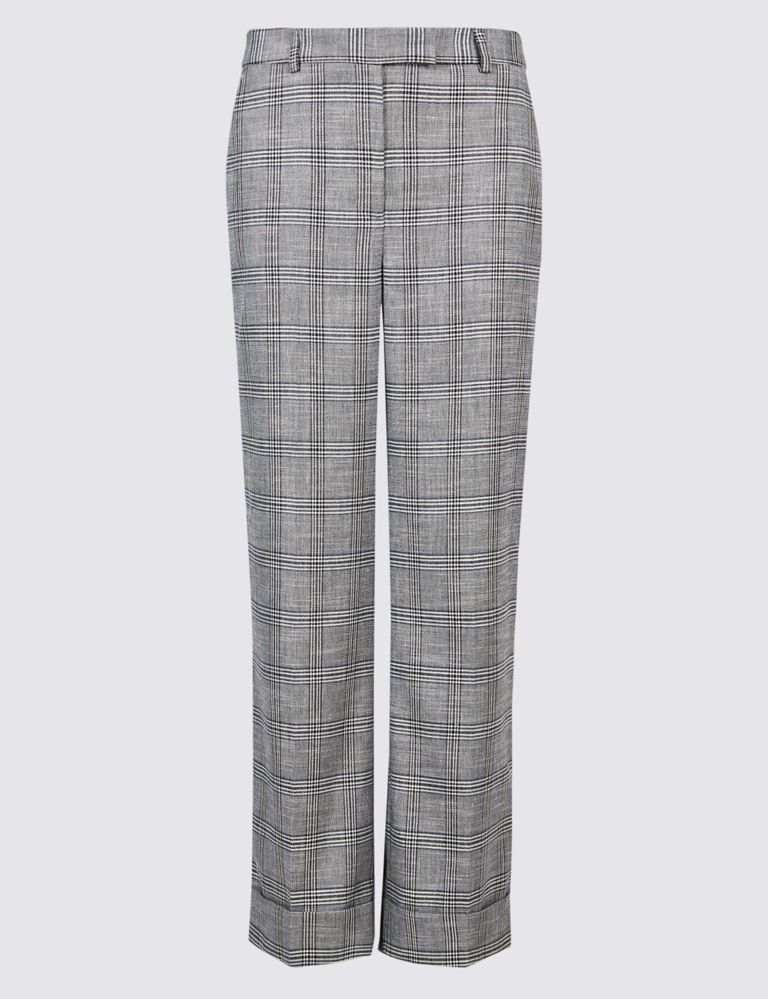 Checked Turn-up Wide Leg Trousers 2 of 6