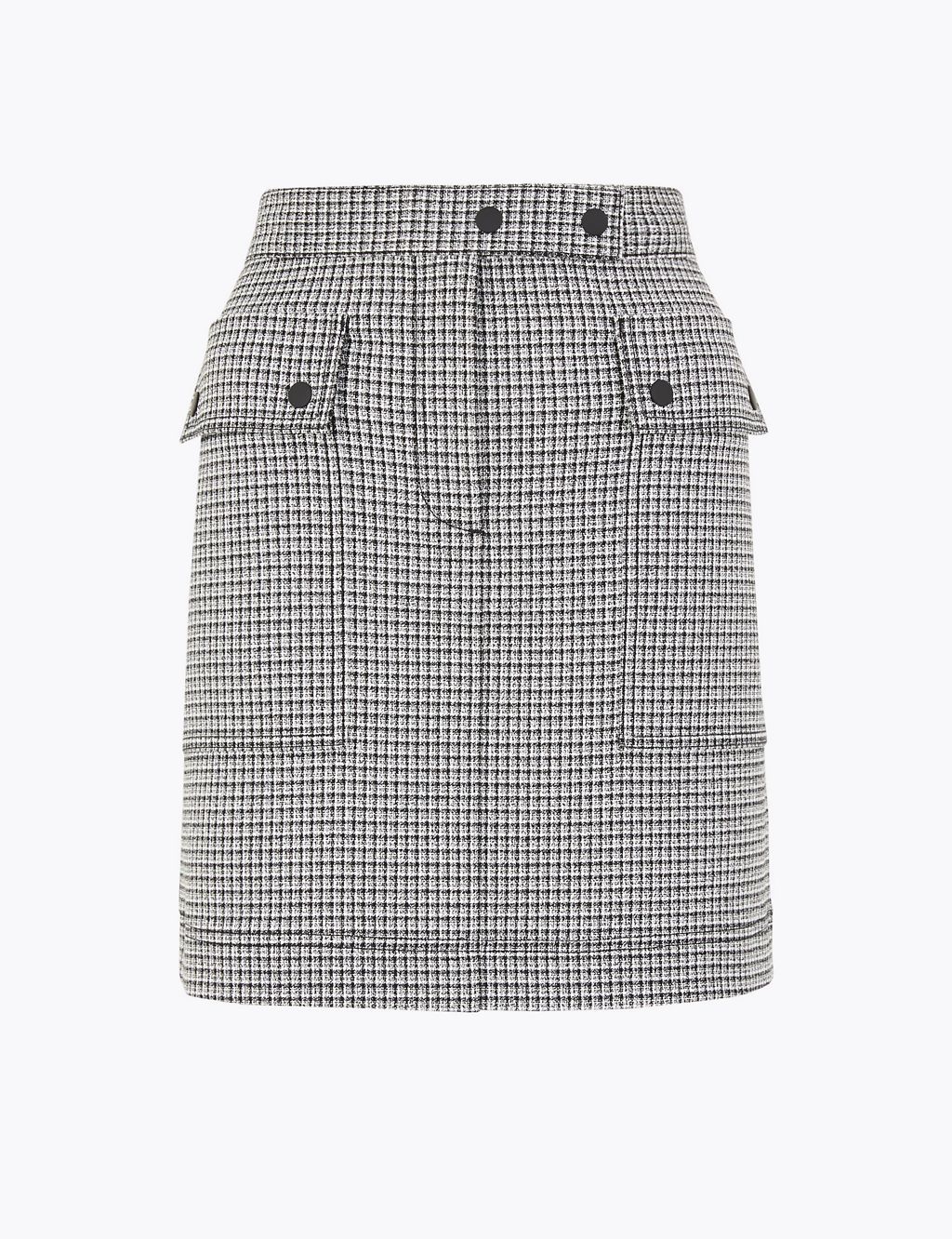 Checked Utility A-Line Mini Skirt 1 of 4