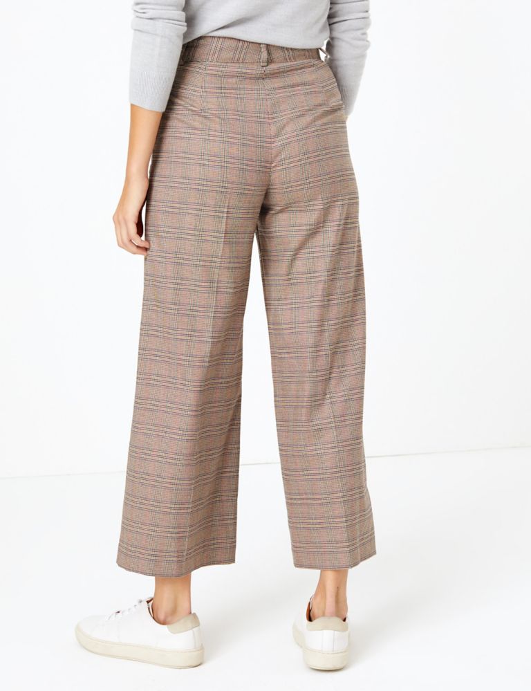 Checked Wide Leg 7/8th Trousers 4 of 5