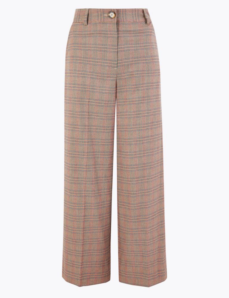 Checked Wide Leg 7/8th Trousers 2 of 5