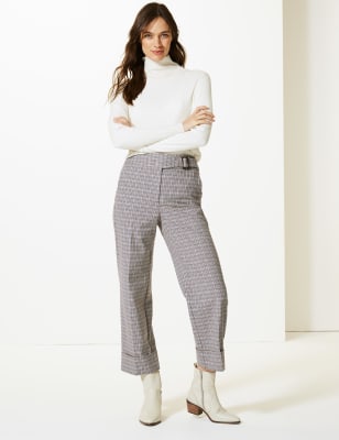 Wide leg ankle grazer cheap trousers