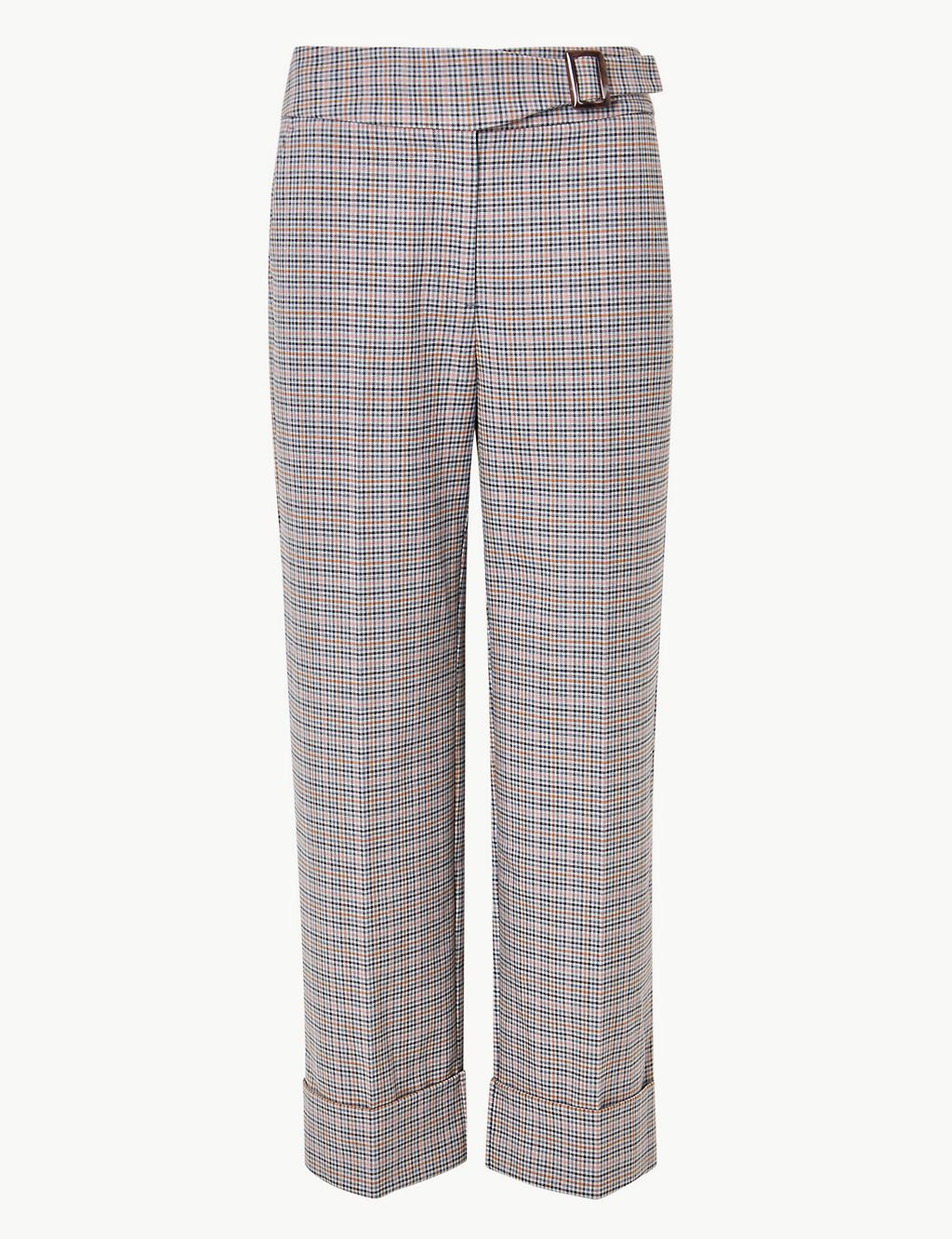 Checked Wide Leg Ankle Grazer Trousers 1 of 5
