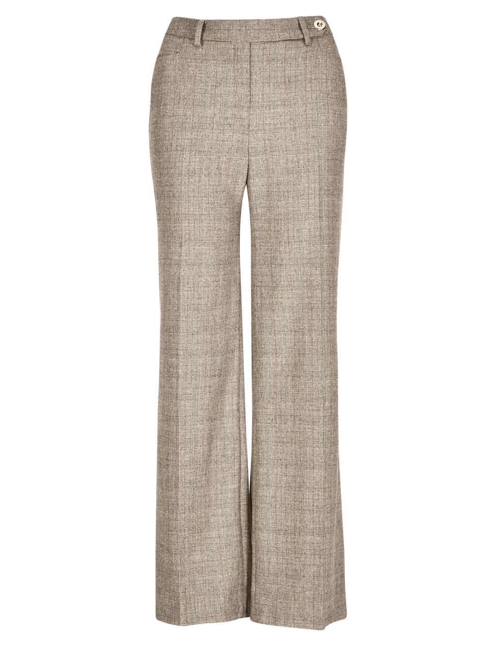 Checked Wide Leg Trousers with Wool 1 of 4