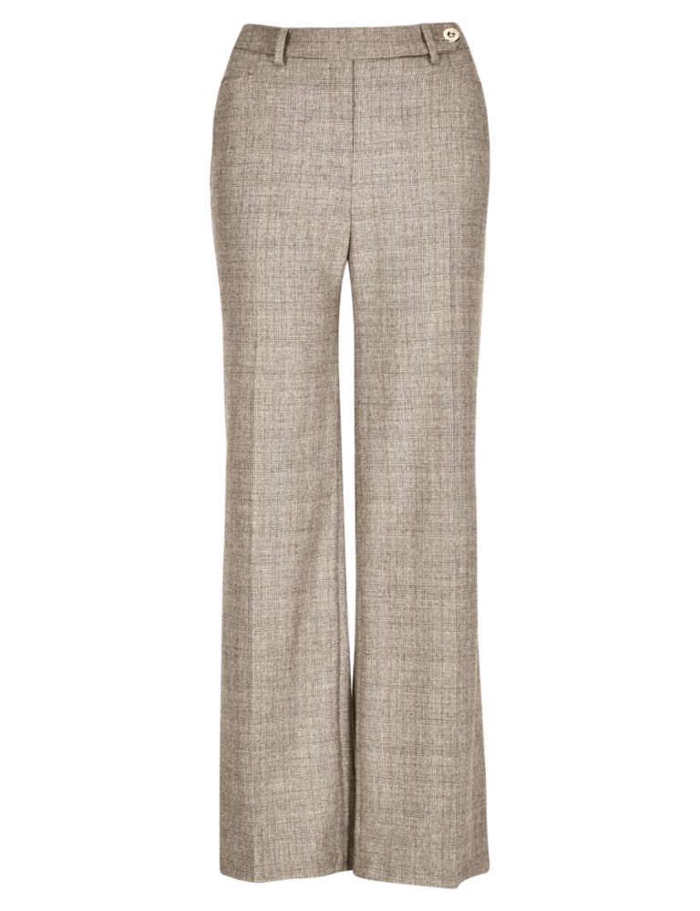 Checked Wide Leg Trousers with Wool 3 of 4