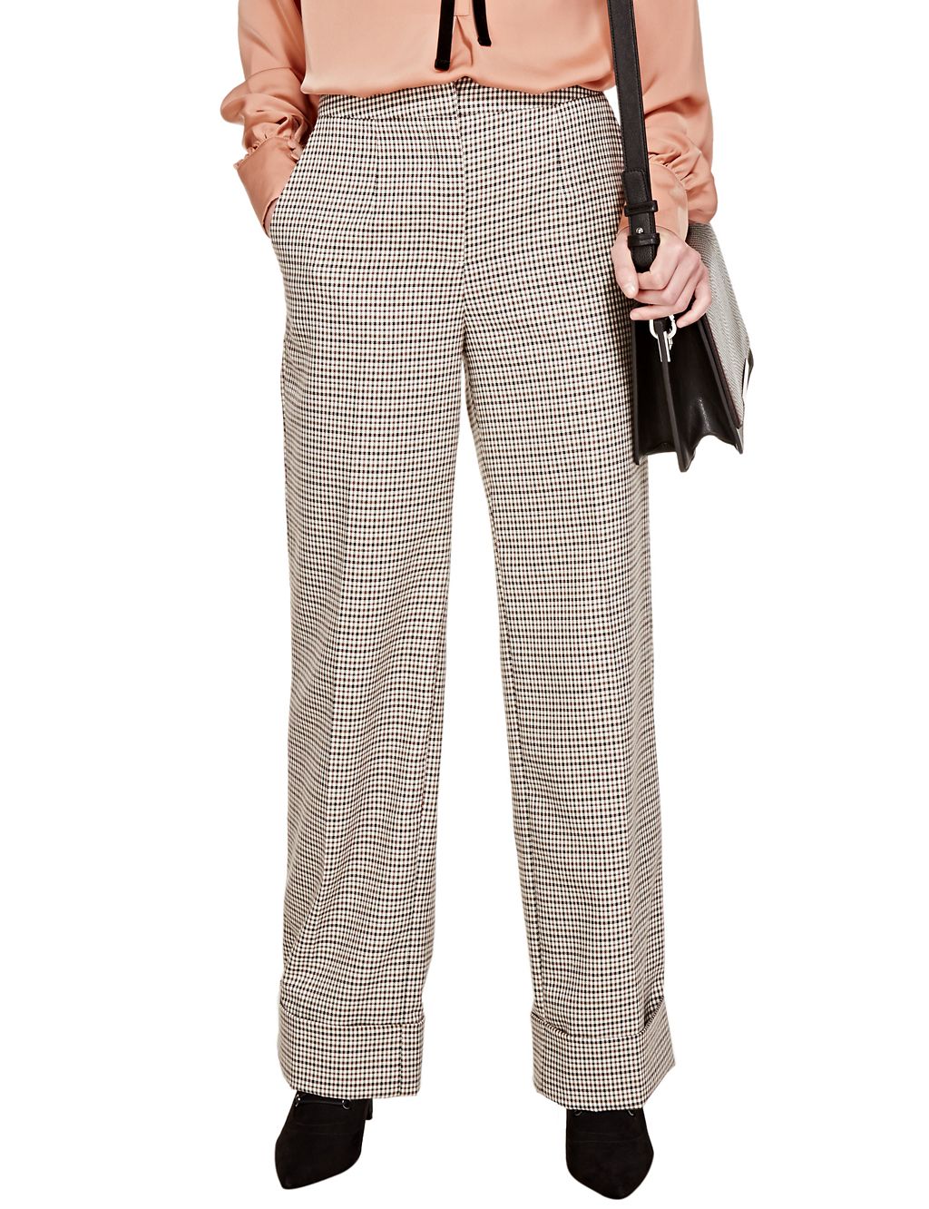 Checked Wide Leg Trousers 2 of 4
